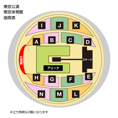 東京公演/東京体育館座席表